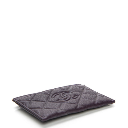 Chanel Caviar Quilted Diamond CC Card Holder Purple 4 of 8