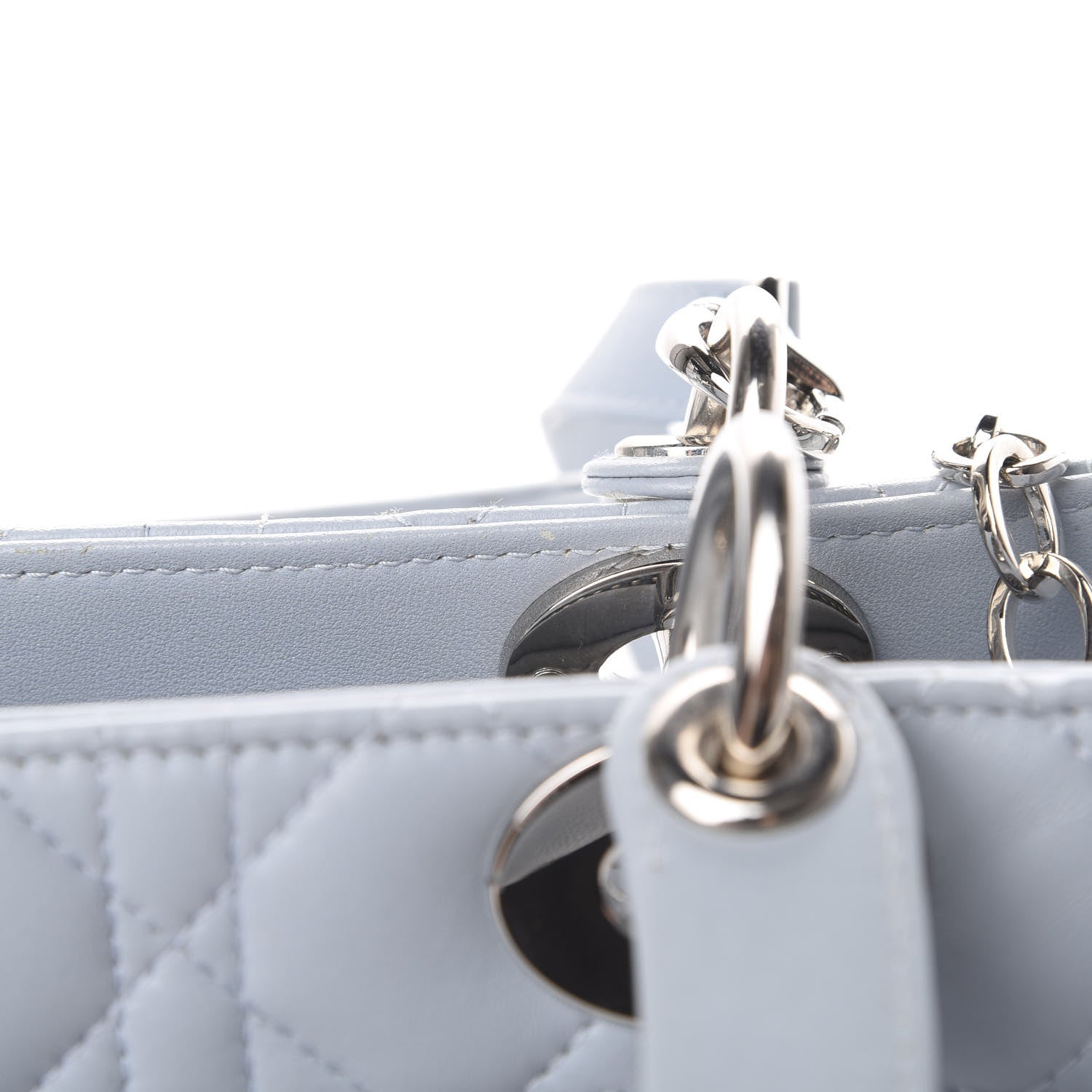 Christian Dior Lambskin Cannage Medium Lady Dior Light Blue 12 of 12