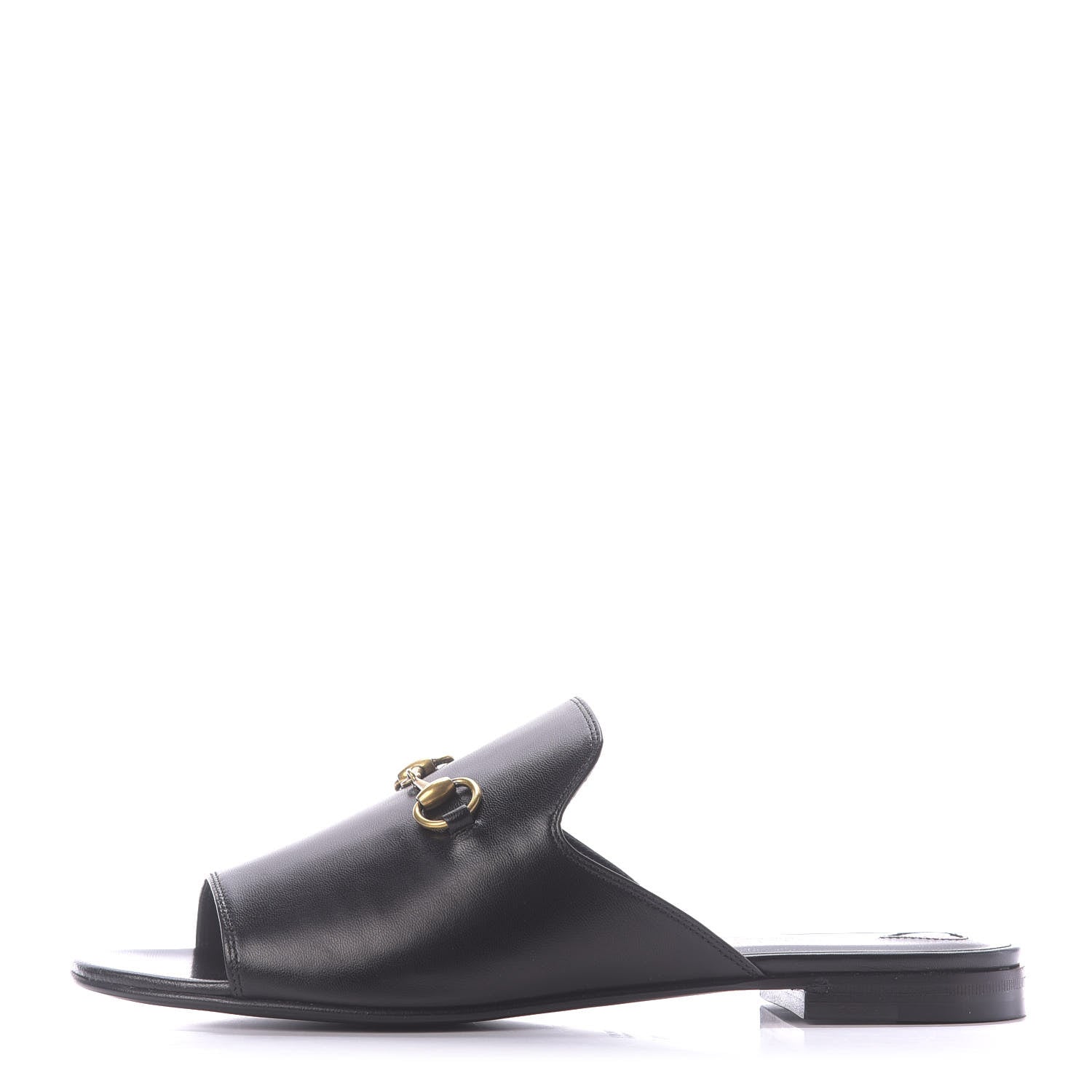 Gucci Malaga Kid Horsebit Slide Sandals 39 Black 1 of 11