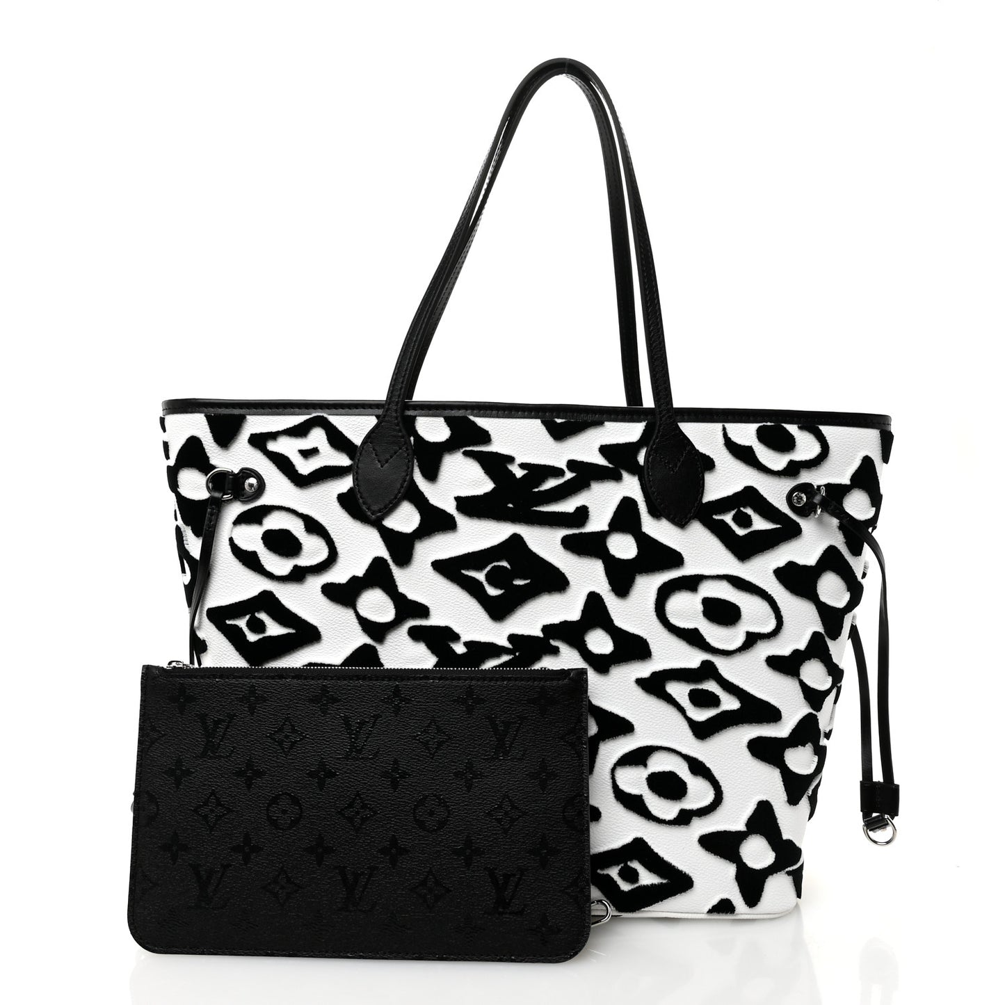 X UF Tufted Monogram Neverfull MM Black White