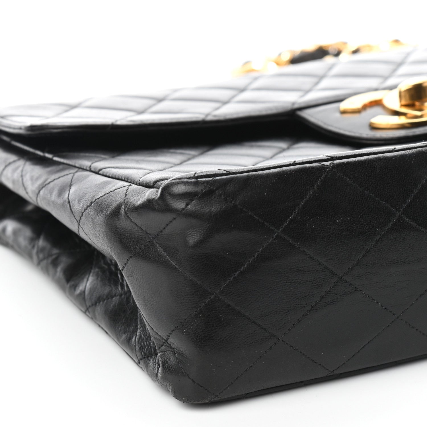 Chanel Lambskin Quilted Jumbo Single Flap Black 6 of 9