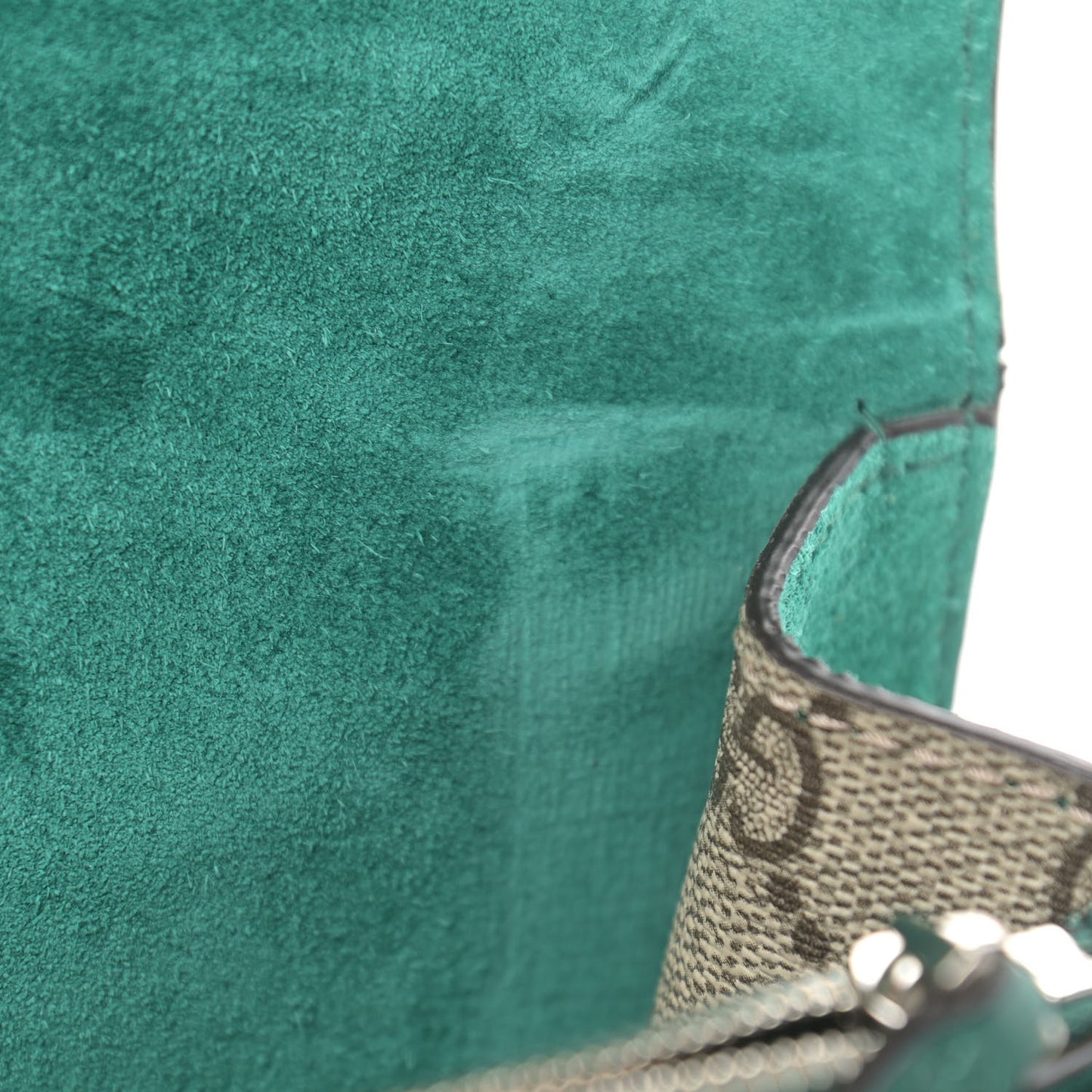 GG Supreme Monogram Embroidered Medium Dionysus Shoulder Bag Emerald