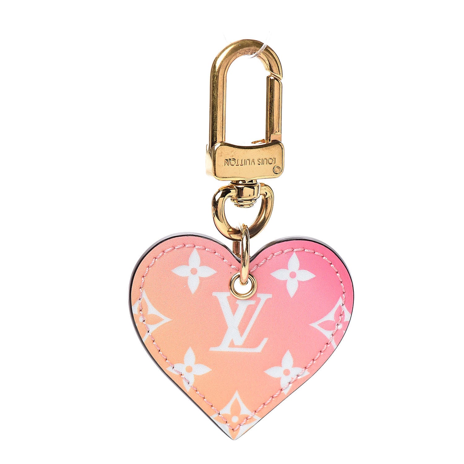 Louis Vuitton Vernis Degrade Love Lock Heart Key Holder Bag Charm Pink White 1 of 2