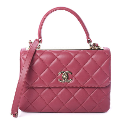 Chanel Lambskin Quilted Small Trendy CC Dual Handle Bag Dark Pink 1 of 10