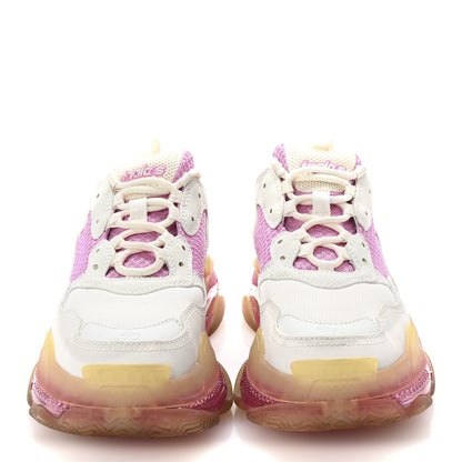 Balenciaga Fabric Mesh Clear Sole Womens Triple S Sneakers 40 White Pink 3 of 10