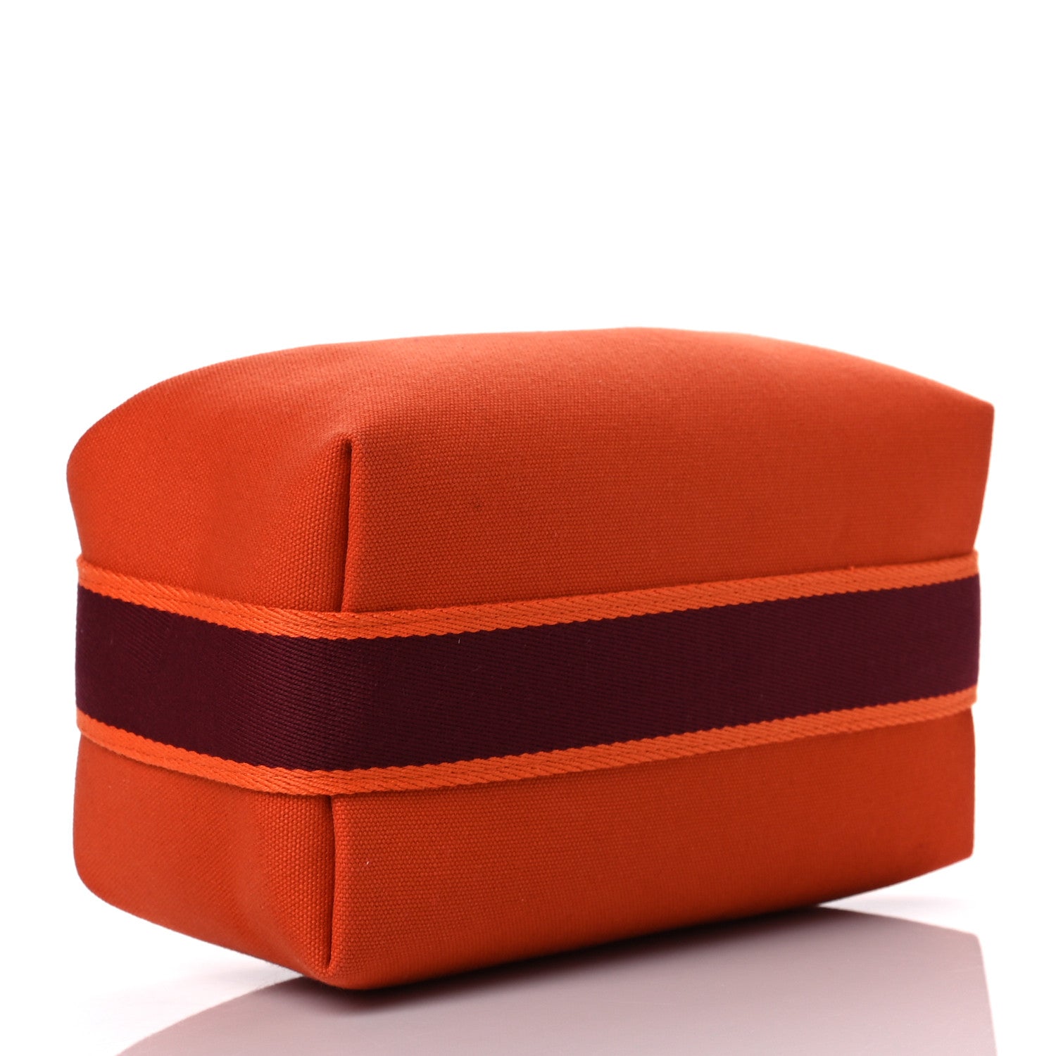 Hermes Canvas Small Bride-A-Brac Pouch Orange Burgundy 5 of 11