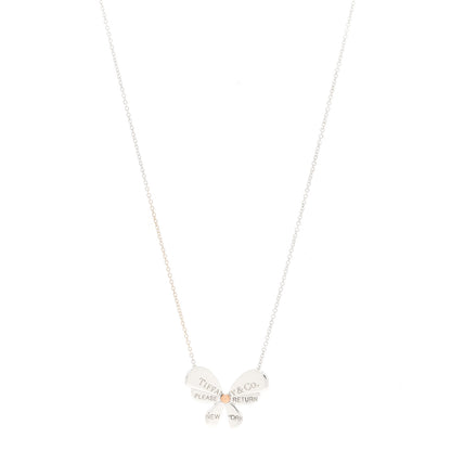 Tiffany Sterling Silver 18K Rose Gold Return to Tiffany Love Bugs Butterfly Pendant Necklace 1 of 6