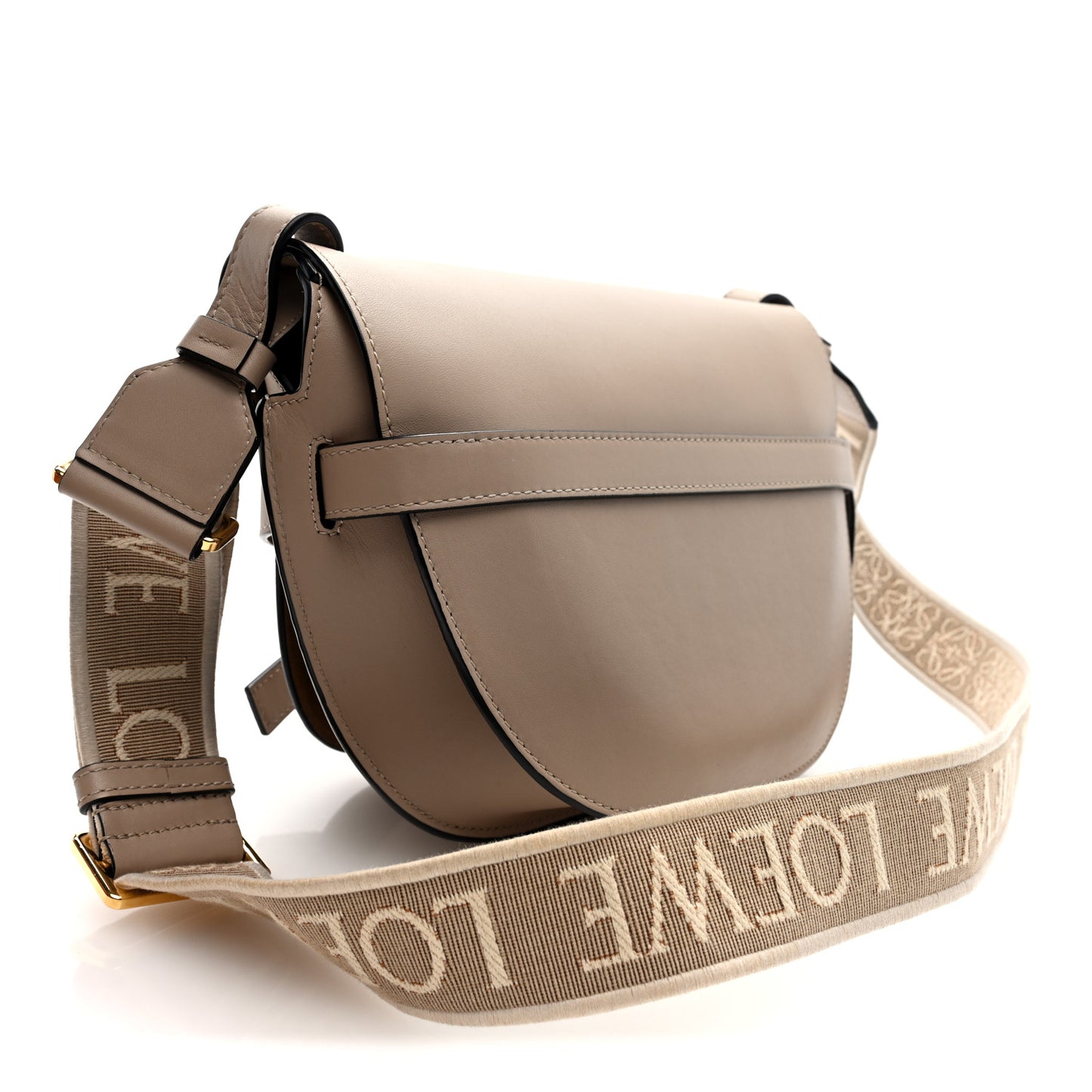 Soft Calfskin Jacquard Small Gate Crossbody Bag Sand