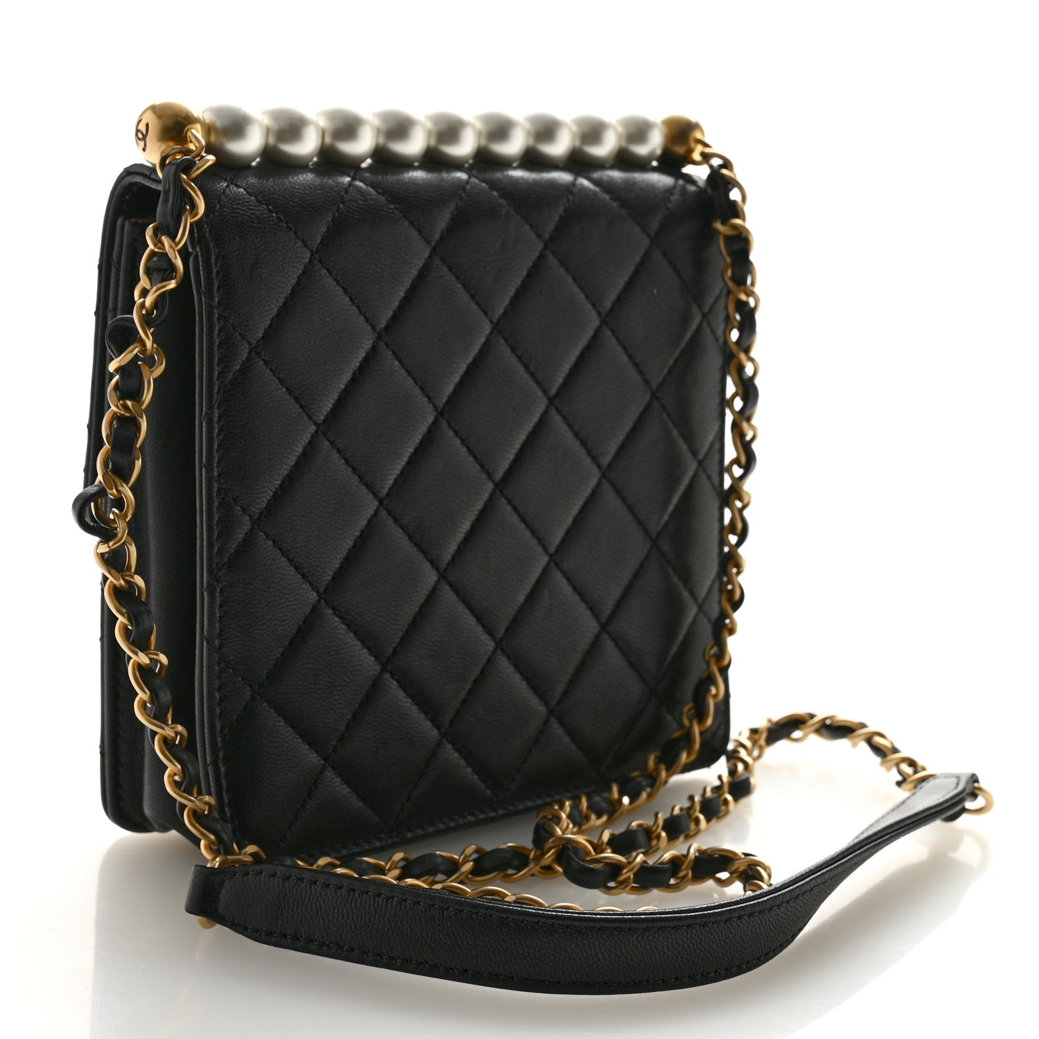Chanel Goatskin Quilted Chic Pearls Flap Black 3 of 10