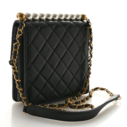 Chanel Goatskin Quilted Chic Pearls Flap Black 3 of 10