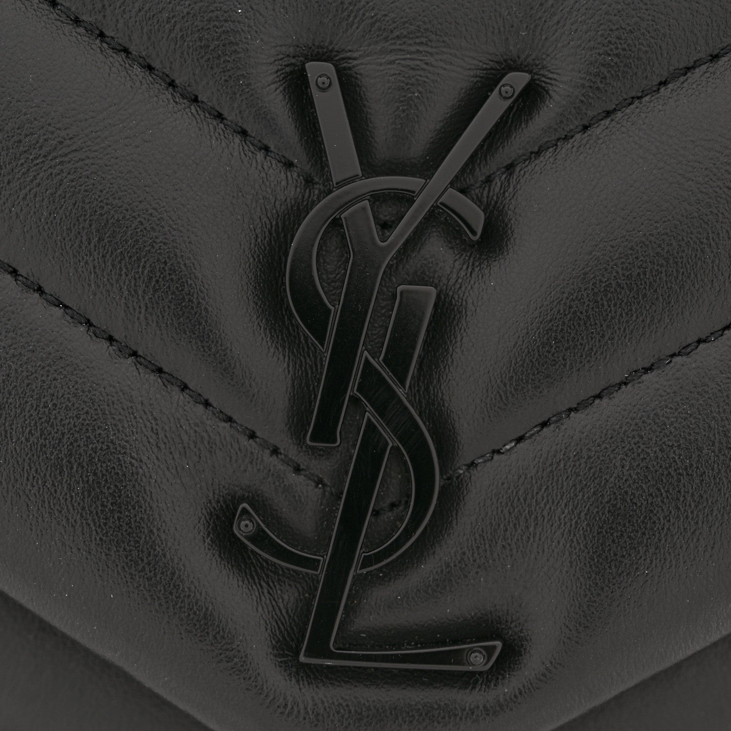 Saint Laurent Calfskin Y Quilted Monogram Monochrome Small Loulou Chain Satchel Black 11 of 11