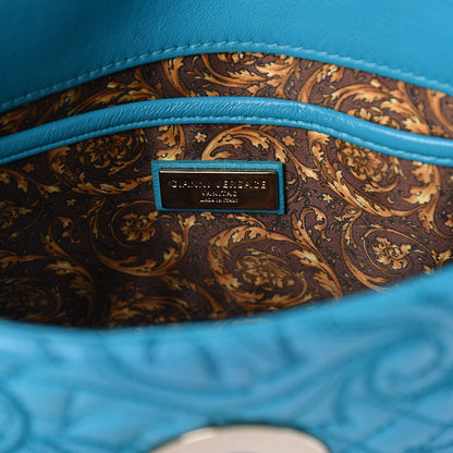 Versace Nappa Barocco Quilted Vanitas Medea Shoulder Bag Blue 5 of 8