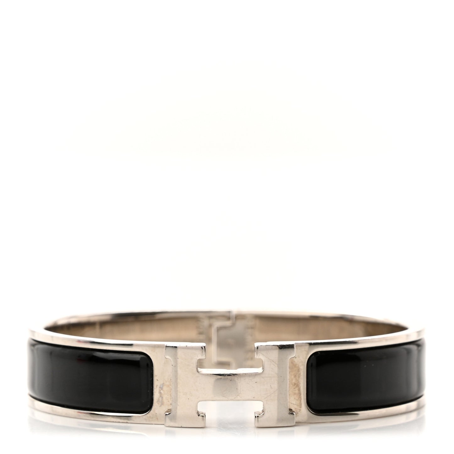 Enamel Narrow Clic Clac H Bracelet PM Black