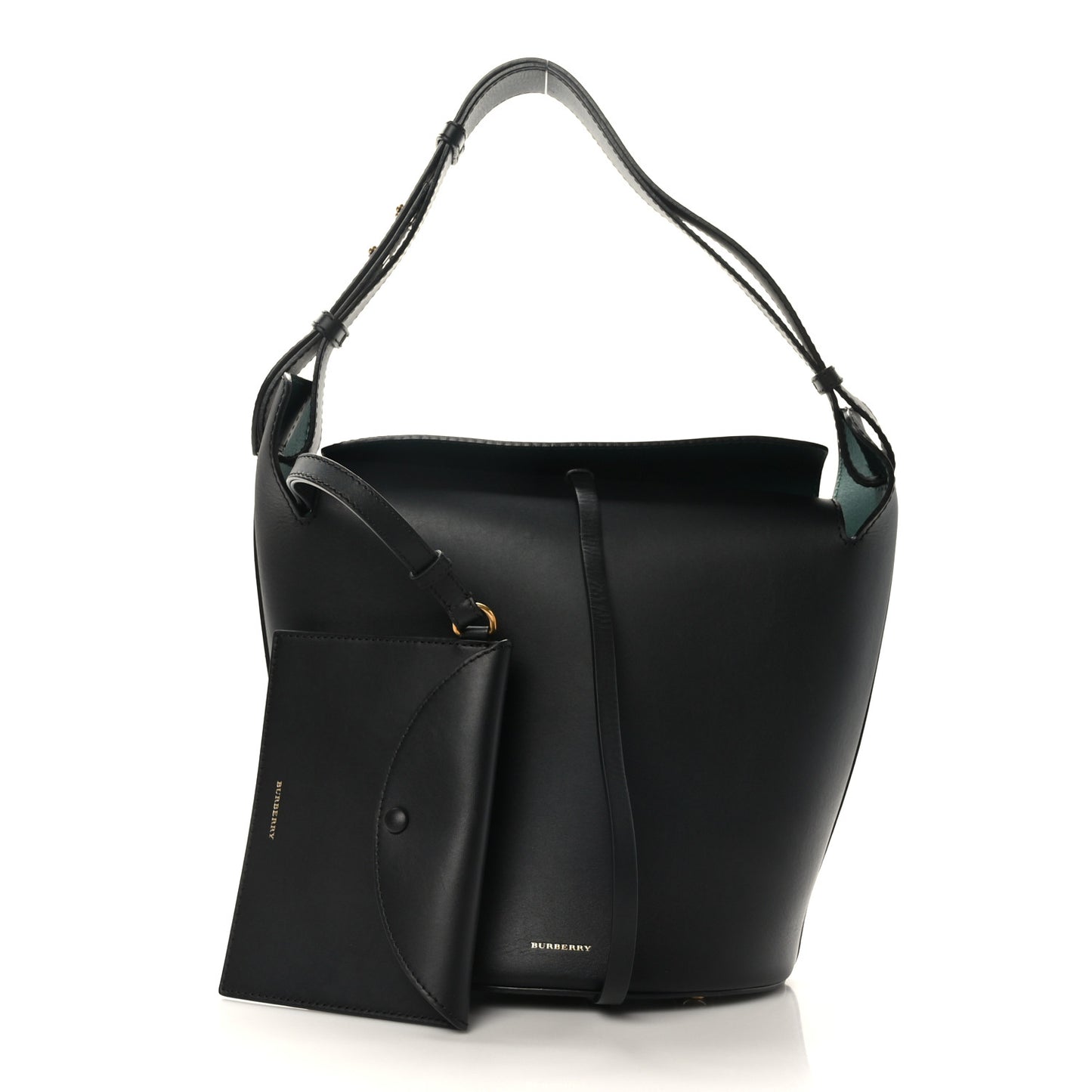 Supple Calfskin Medium Bucket Bag Black