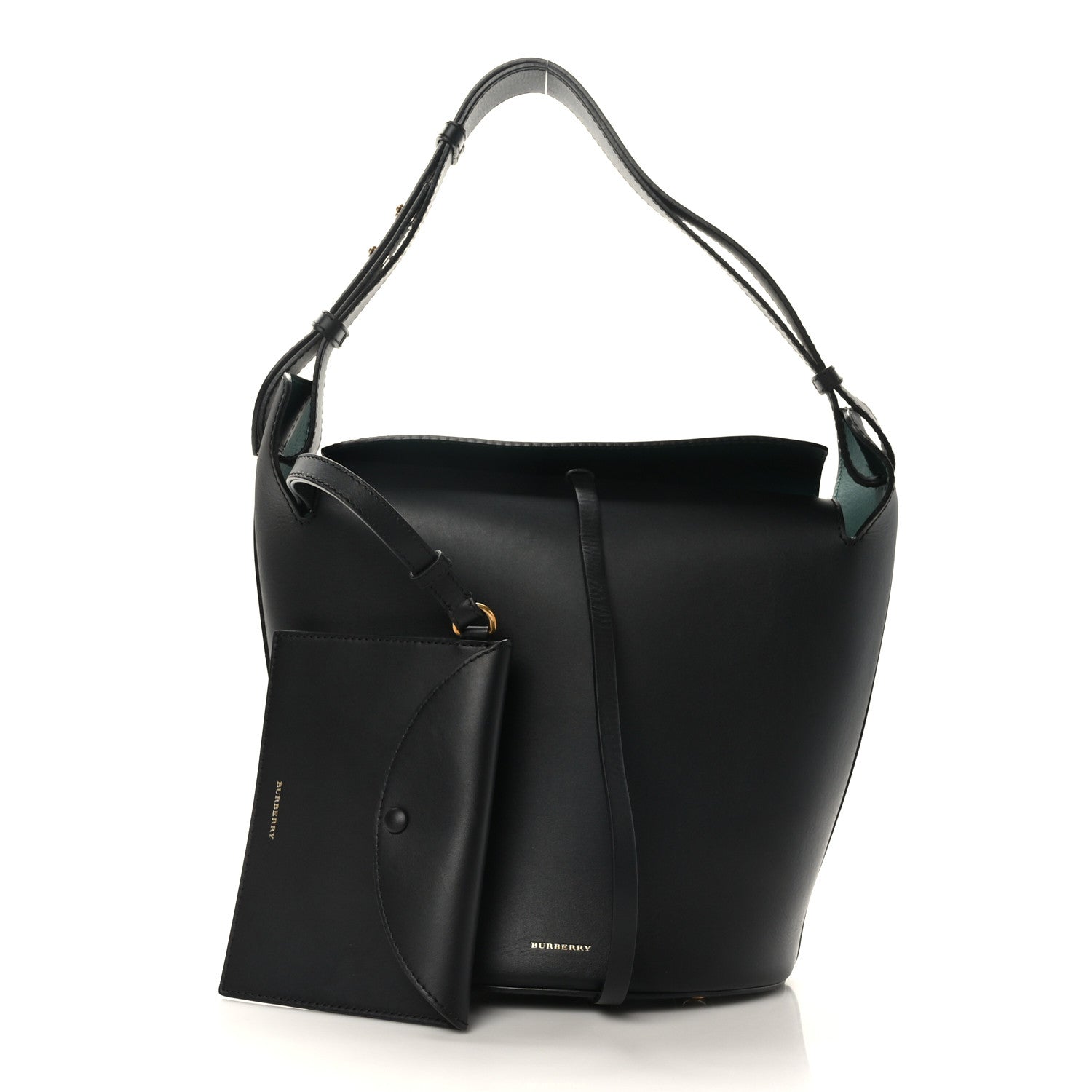 Burberry Supple Calfskin Medium Bucket Bag Black 2 of 9