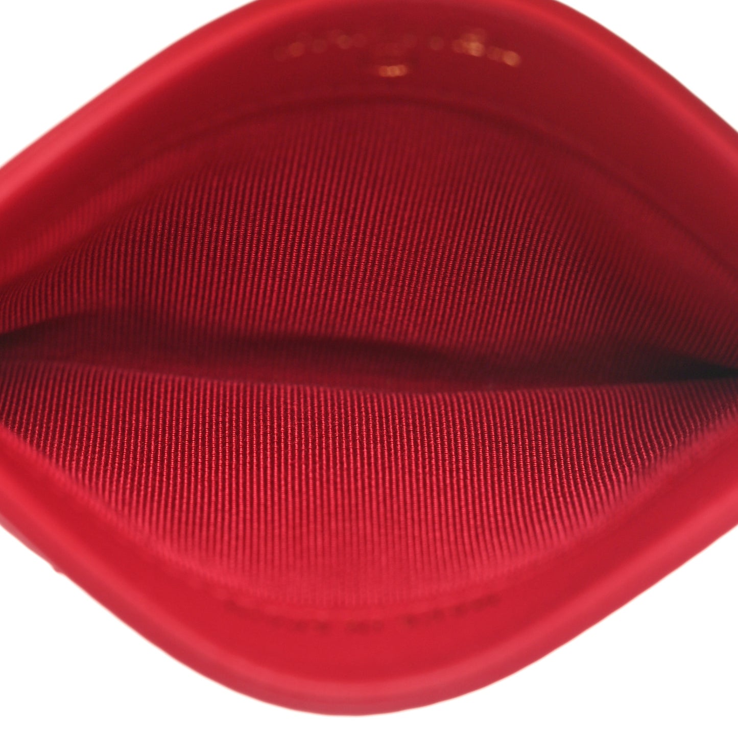 Lambskin Quilted Card Holder Red