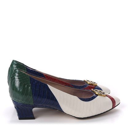 Gucci Snakeskin Crystal Double G Pumps 39 Multicolor 4 of 10
