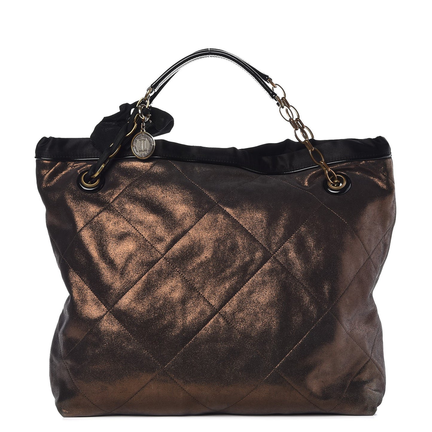 Metallic Lambskin Quilted Amalia Cabas Tote