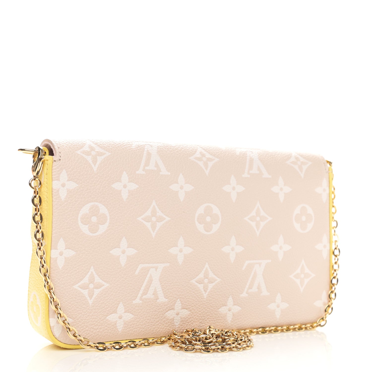 Louis Vuitton Empreinte Spring in the City Felicie Pochette Chain Wallet Pink Beige Yellow 4 of 12