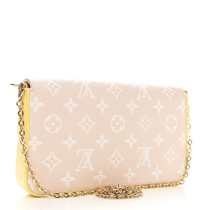 Louis Vuitton Empreinte Spring in the City Felicie Pochette Chain Wallet Pink Beige Yellow 4 of 12