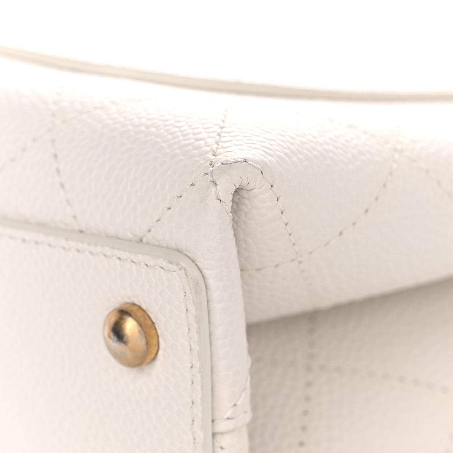 Chanel Grained Calfskin Small Stitched Flap White 11 of 15