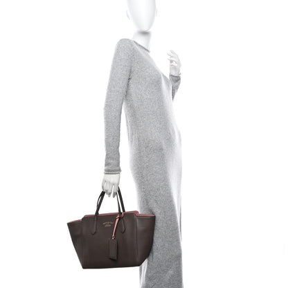 Gucci Dollar Calfskin Small Swing Tote Grey Field Soft Pink 2 of 10