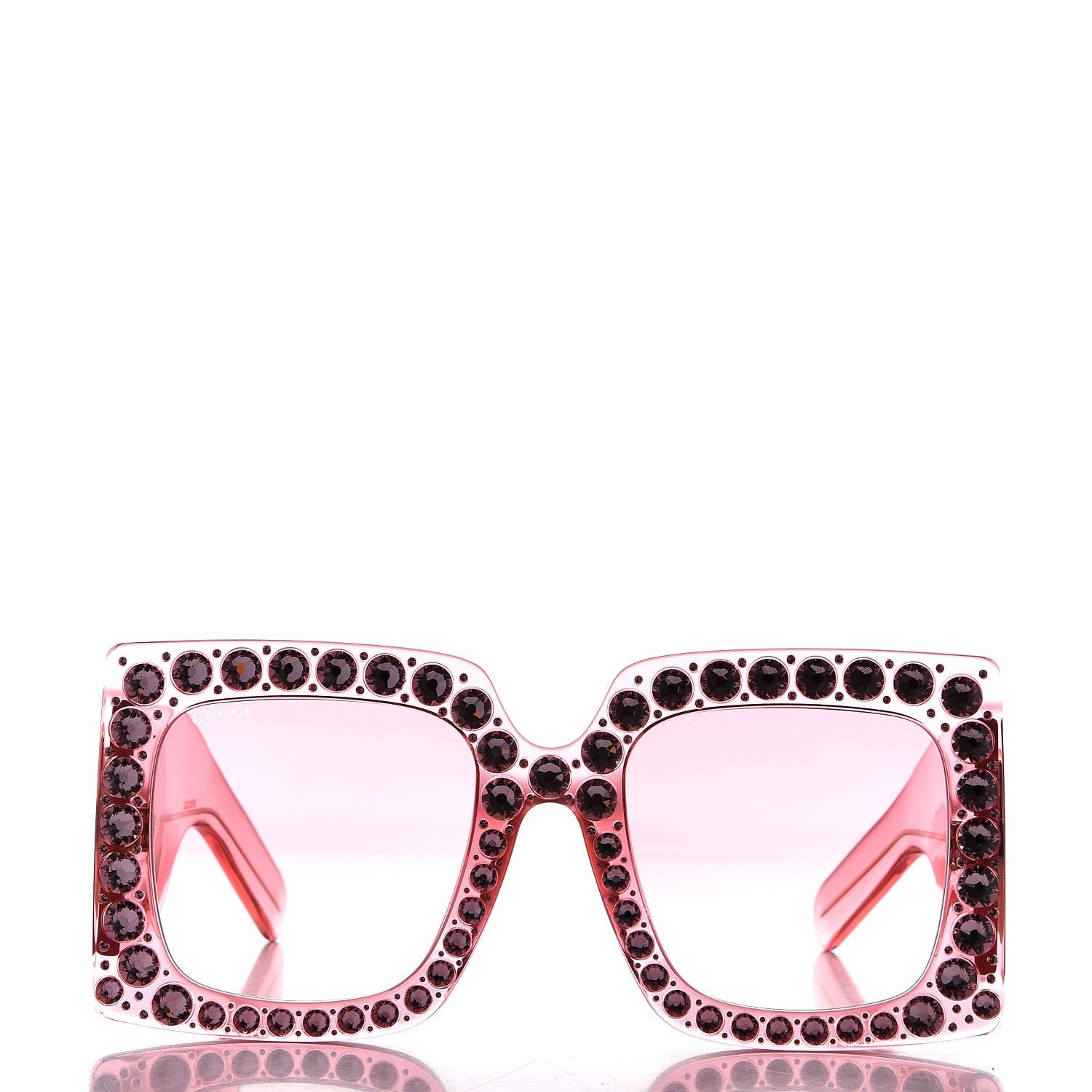 Gucci Acetate Crystal Oversize Sunglasses GG0145S Pink 3 of 7