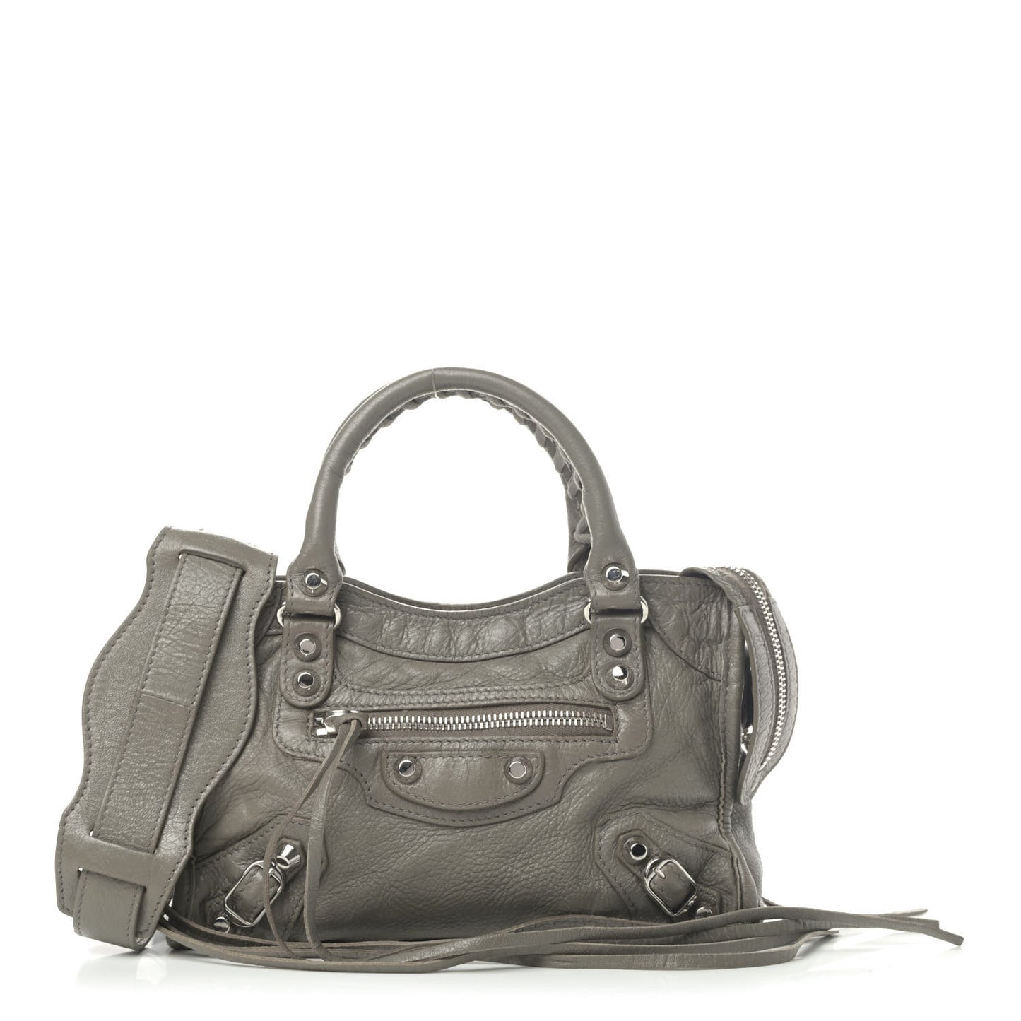 Agneau Classic Silver Hardware Mini City Beige Liege