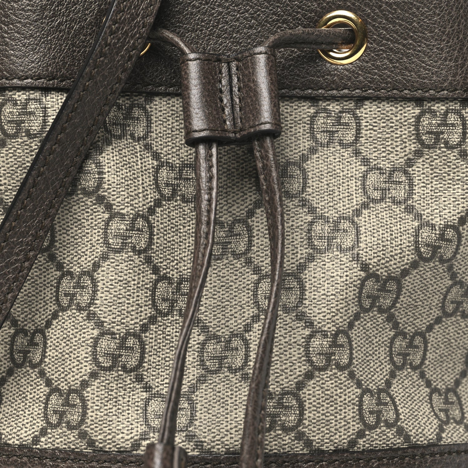 Gucci GG Supreme Monogram Web Mini Ophidia Bucket Bag Brown 8 of 10