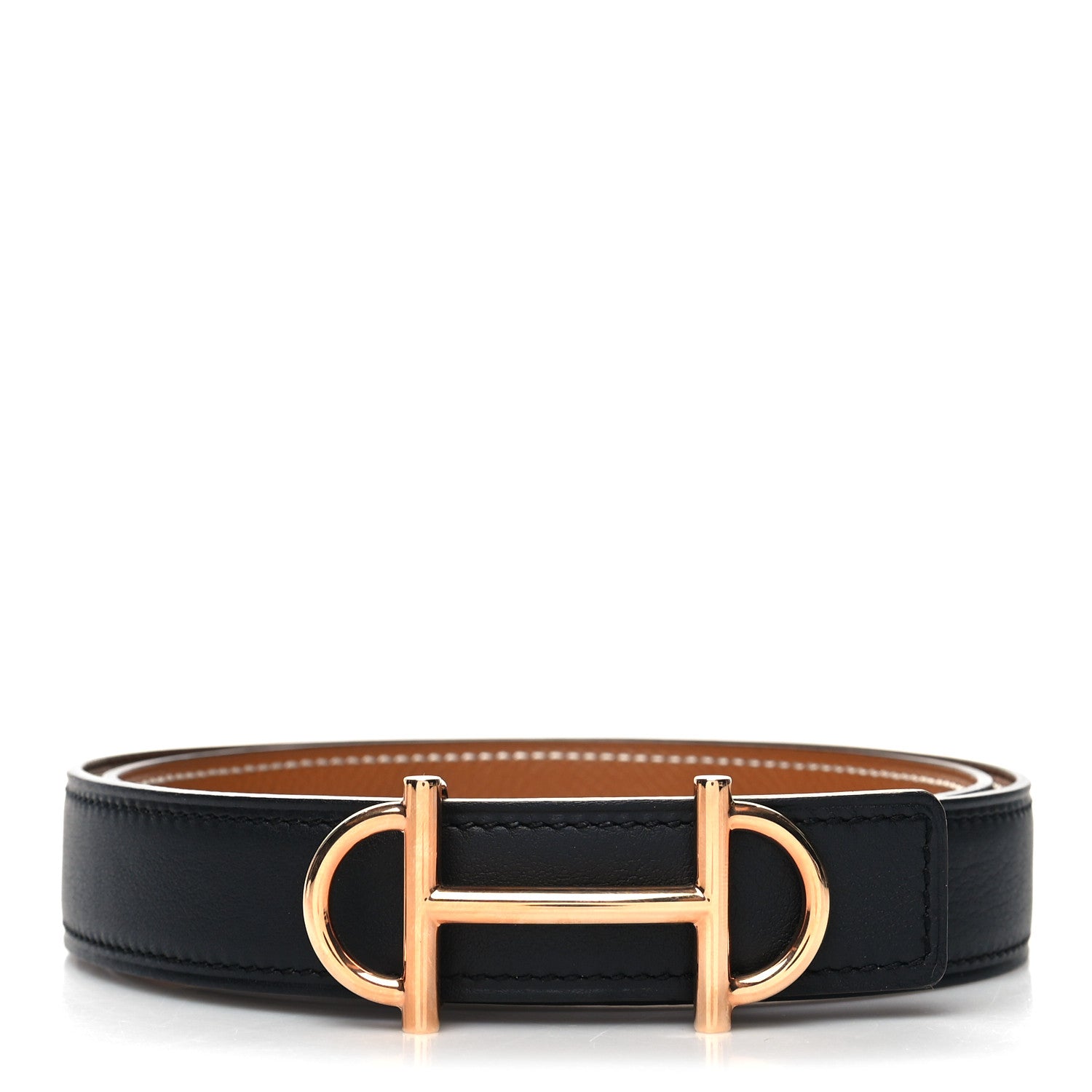 Hermes Swift Epsom 24mm Gamma Belt 75 30 Black Etoupe 1 of 5