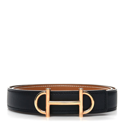 Hermes Swift Epsom 24mm Gamma Belt 75 30 Black Etoupe 1 of 5