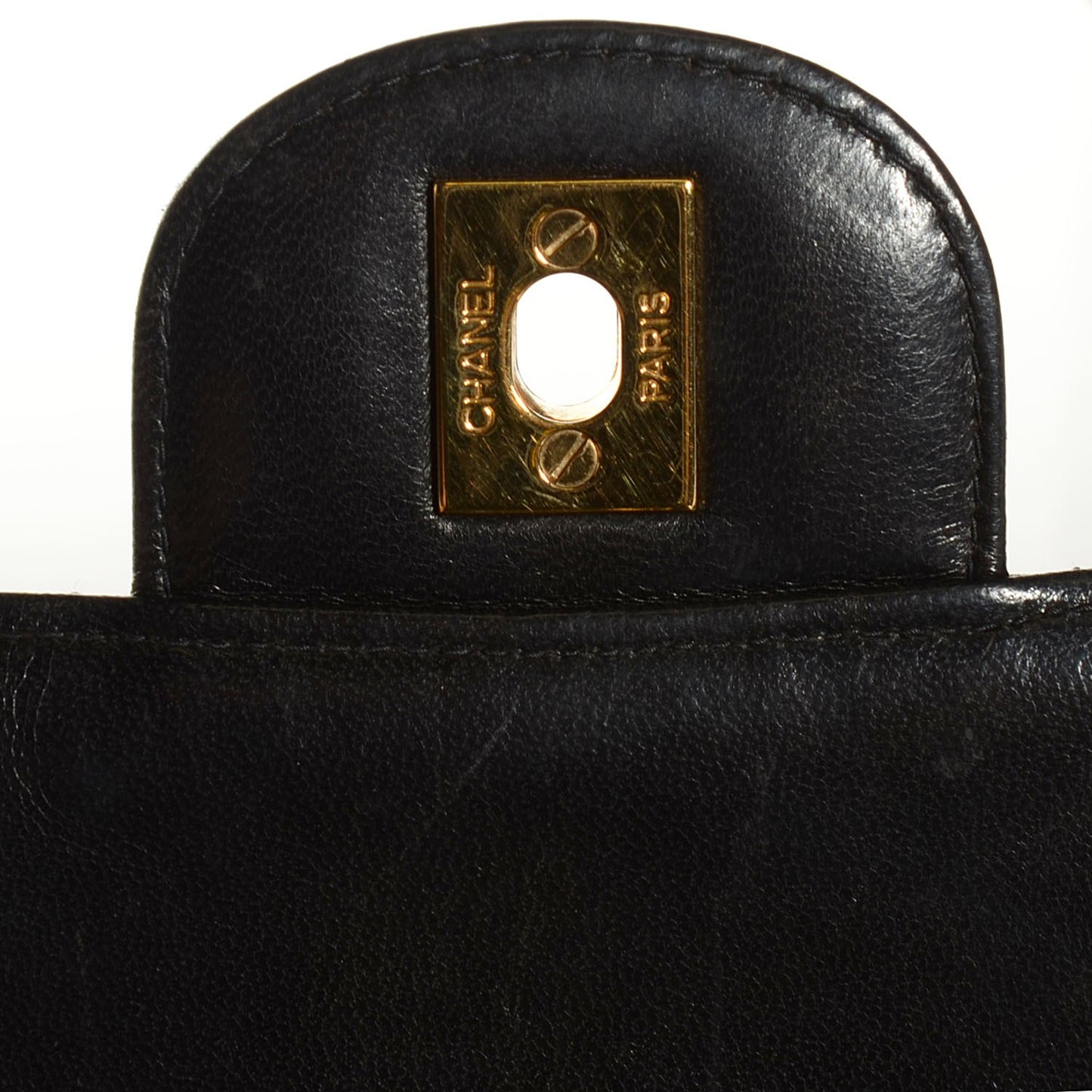 Lambskin Quilted Jumbo Flap Black