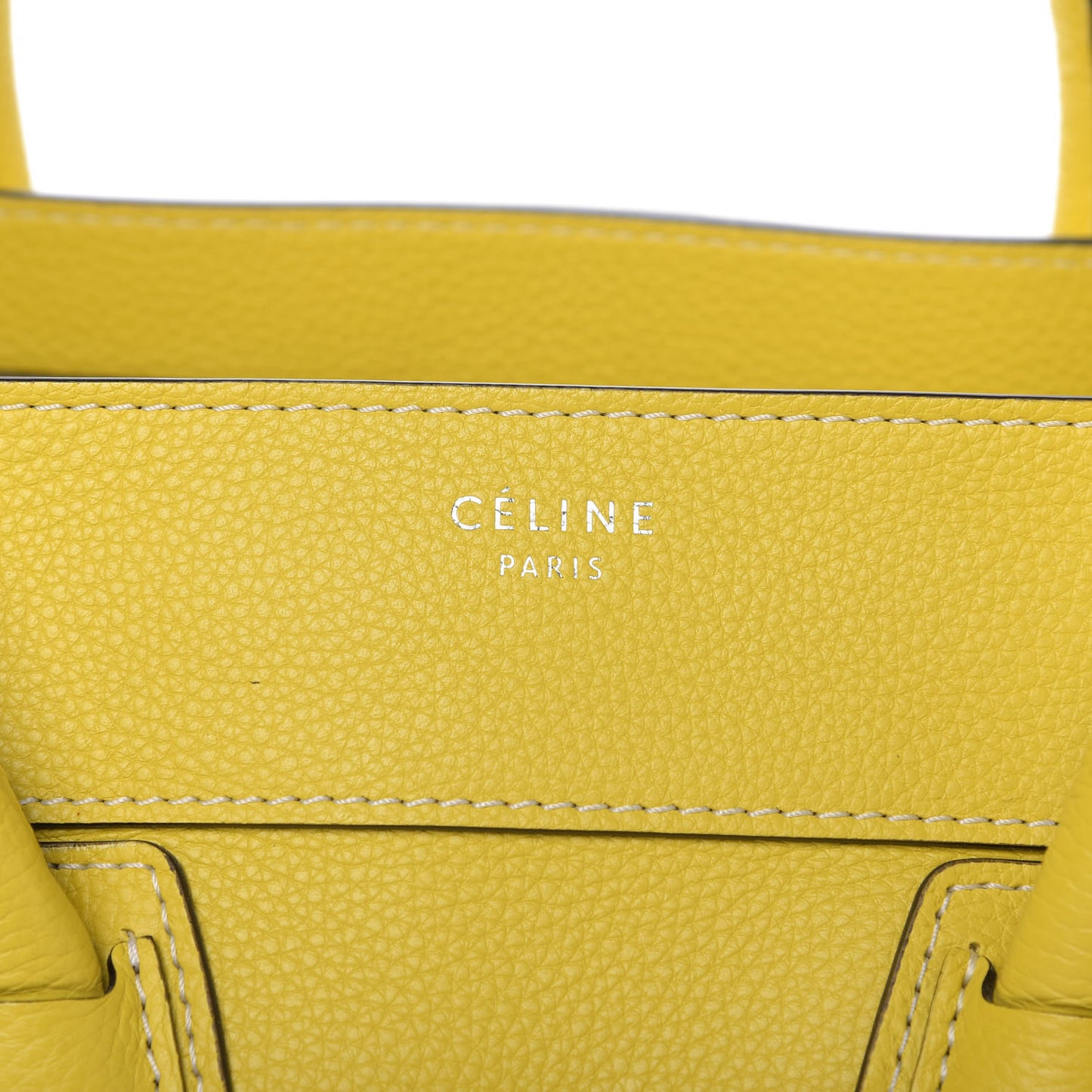 Drummed Calfskin Mini Luggage Citron