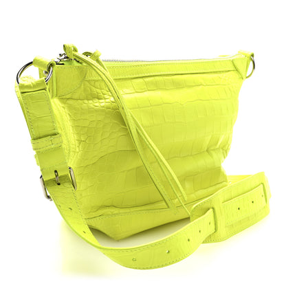 Balenciaga Extra Supple Calfskin Crocodile Embossed Neo Classic Hardware Hobo XS Flou Yellow 3 of 9
