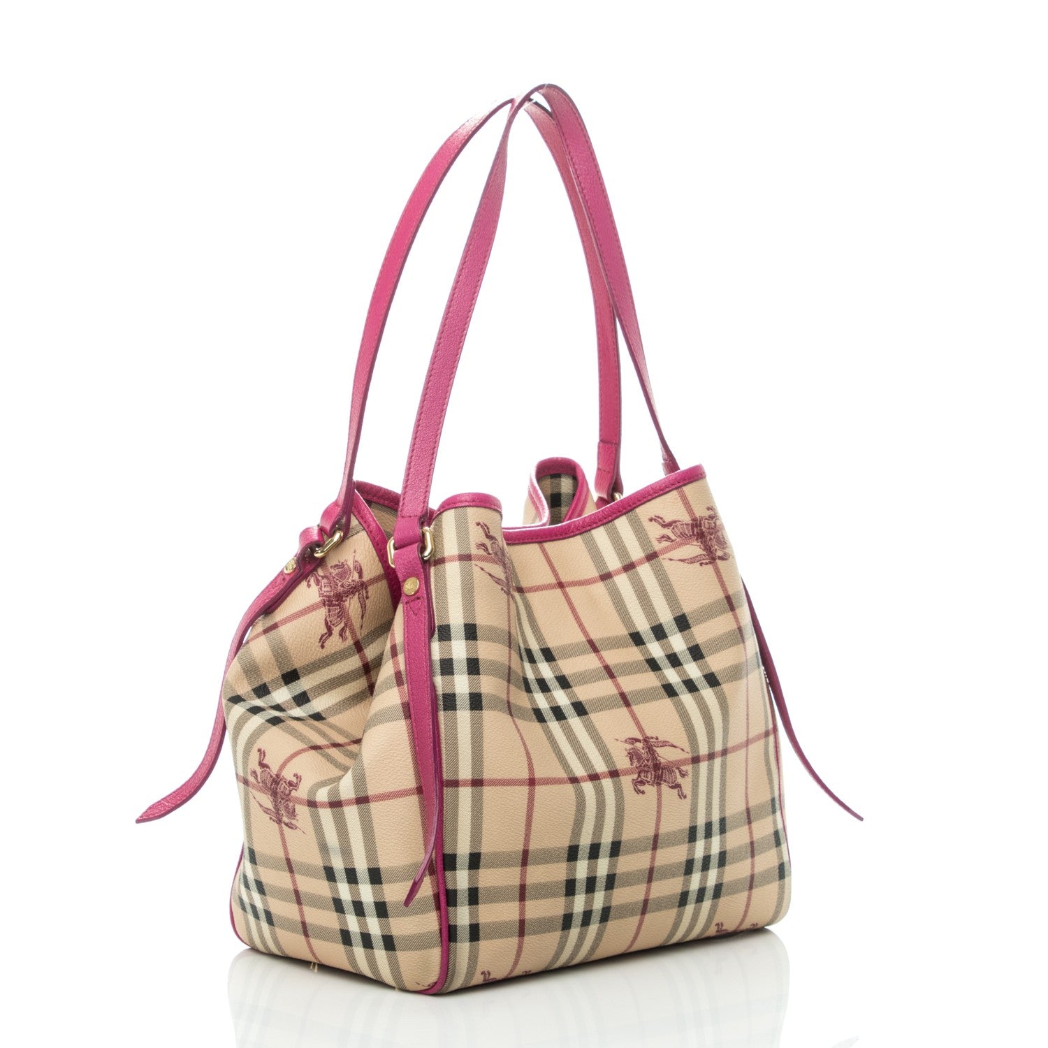 Burberry Haymarket Check Small Canterbury Tote Magenta 3 of 8