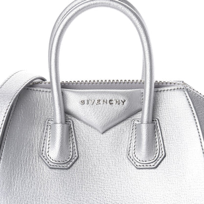 Givenchy Metallic Sugar Goatskin Mini Antigona Silver 10 of 10