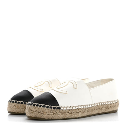Chanel Lambskin CC Espadrilles 36 White Black 4 of 15