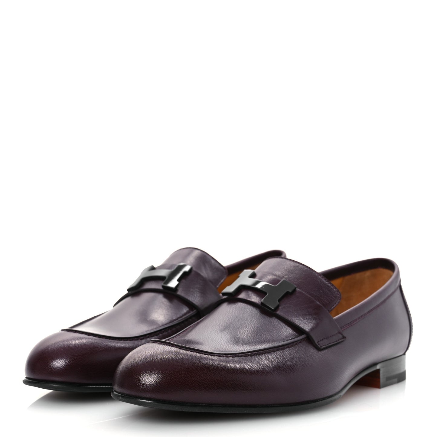 Goatskin Mens Paris Loafers 42 Marron Mahogany