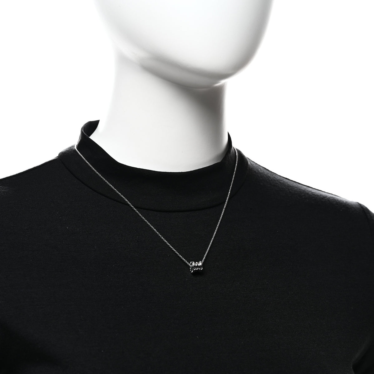 18K White Gold Mini B.Zero1 Pendant Necklace