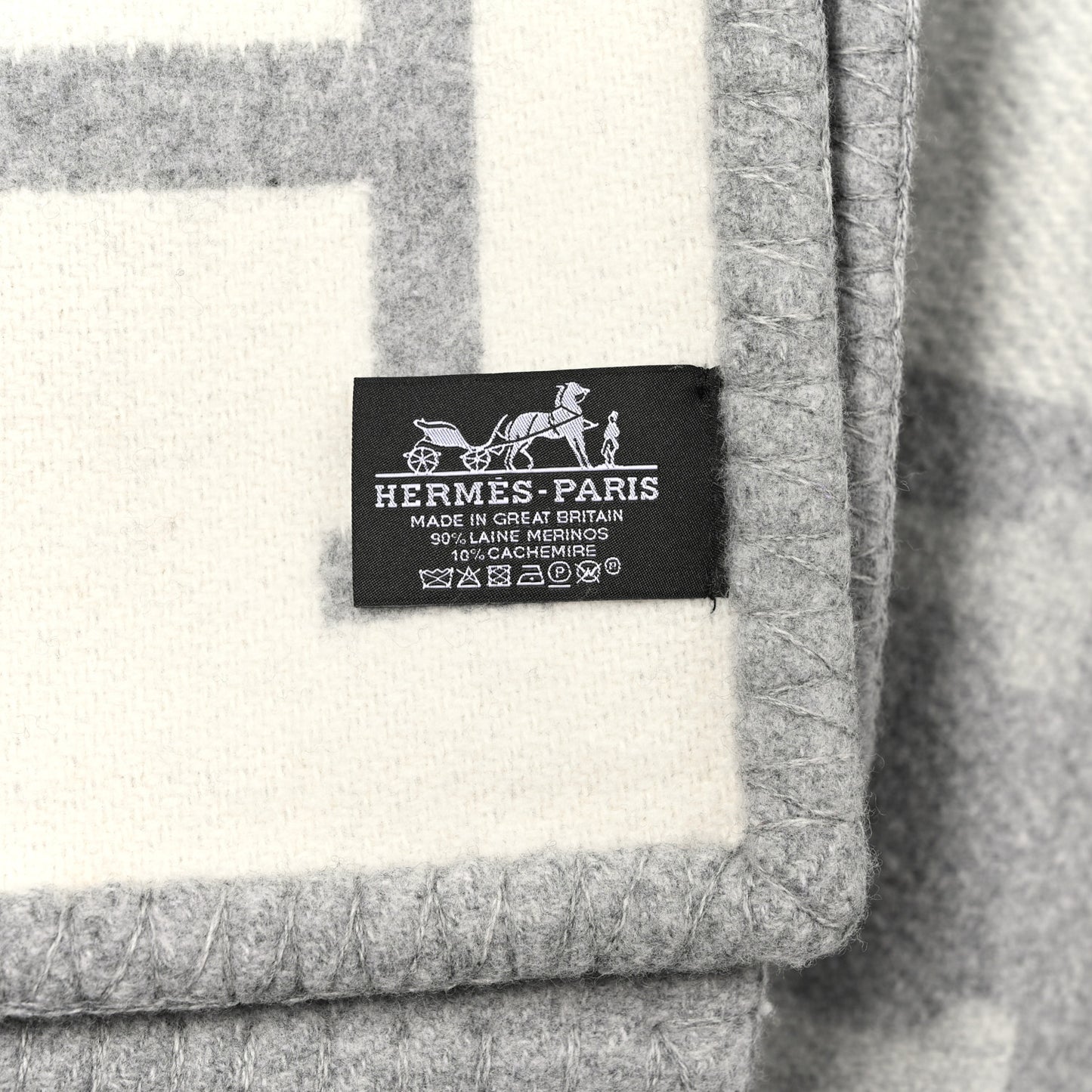 Wool Cashmere Avalon III Blanket Ecru Gris Clair