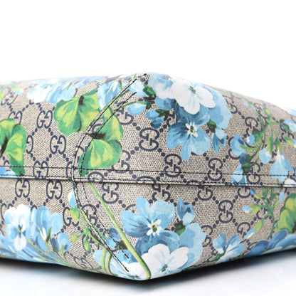 Gucci GG Supreme Monogram Blooms Medium Reversible Tote Beige Blue Navy 7 of 17
