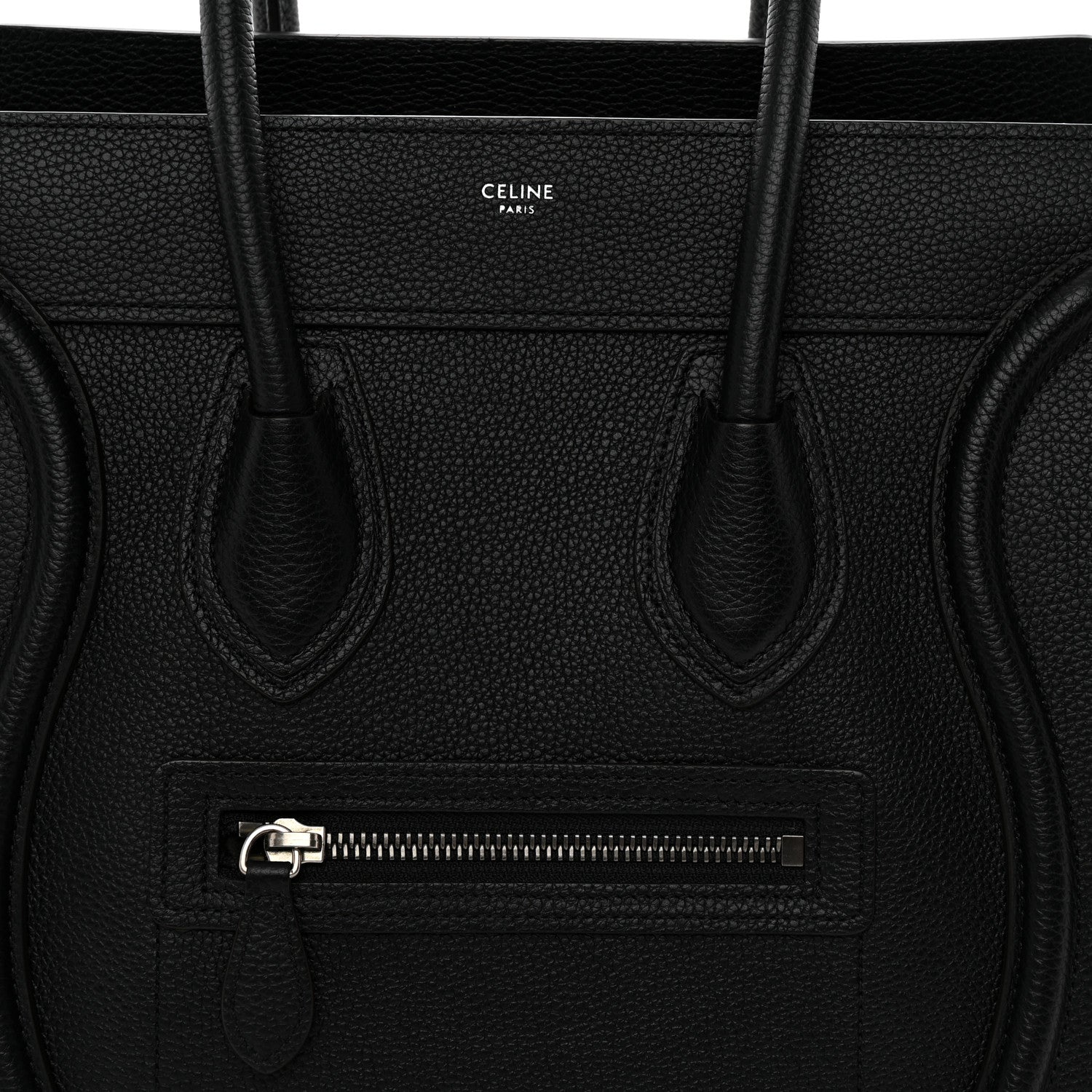Celine Drummed Calfskin Micro Luggage Black 8 of 11