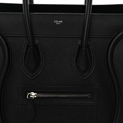 Celine Drummed Calfskin Micro Luggage Black 8 of 11