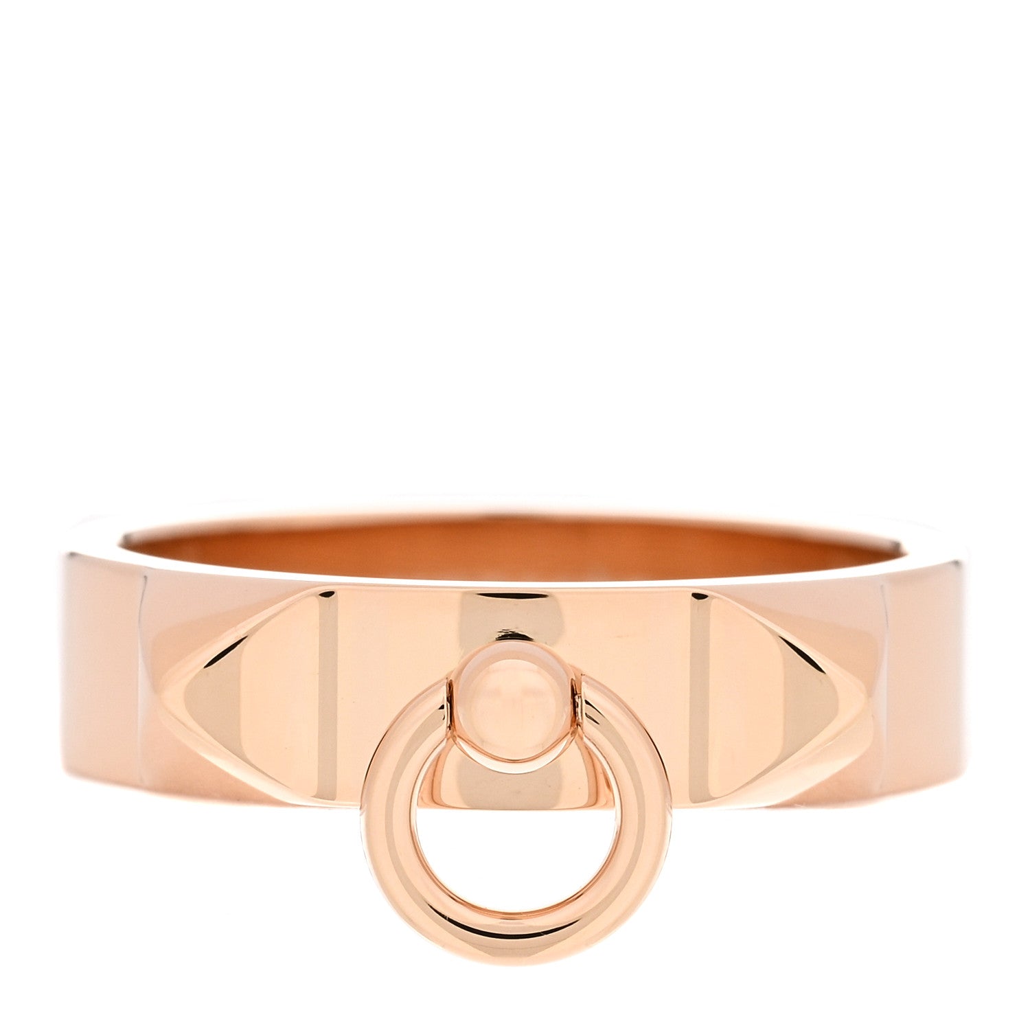 Hermes 18K Rose Gold PM Collier De Chien Ring 55 7.25 1 of 4