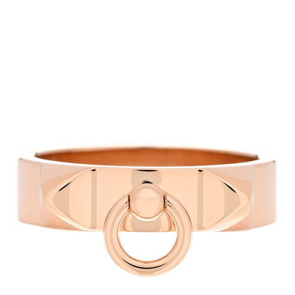 Hermes 18K Rose Gold PM Collier De Chien Ring 55 7.25 1 of 4