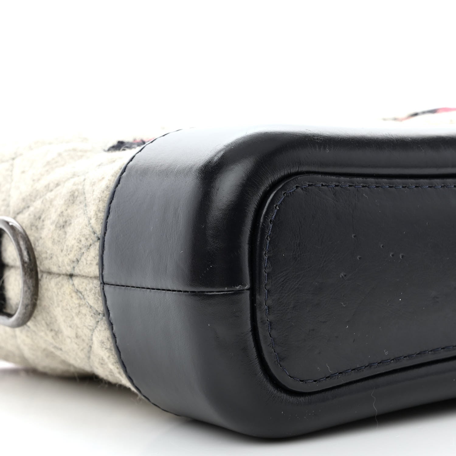 Chanel Wool Calfskin Quilted Small Gabrielle Hobo Navy 10 of 12