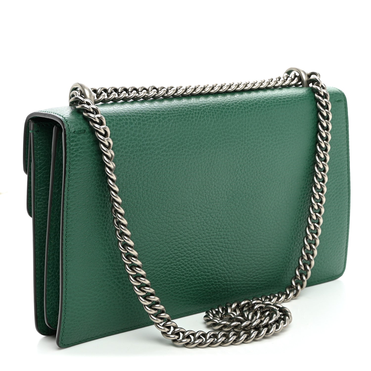 Gucci Pebbled Calfskin Small Dionysus Shoulder Bag Emerald 2 of 9