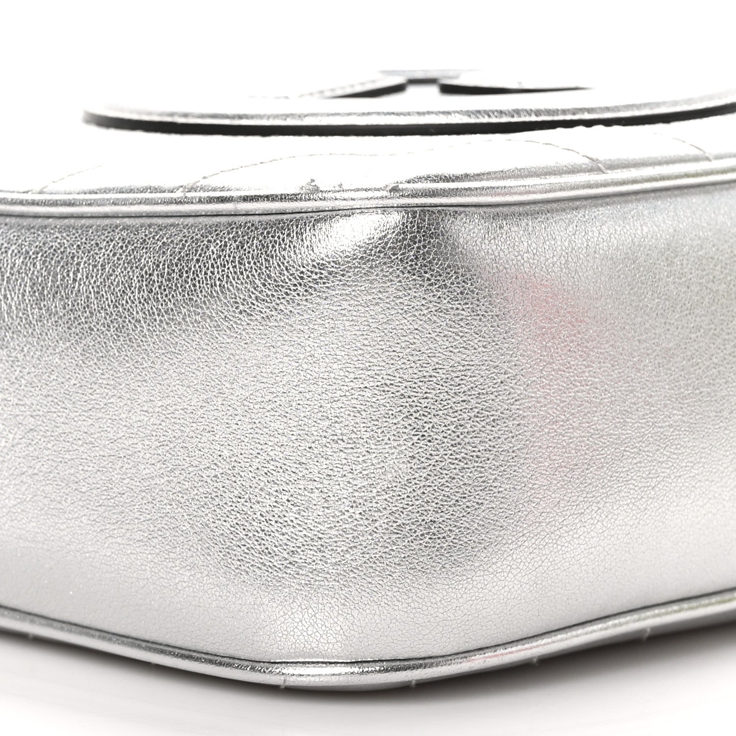 Gucci Metallic Sakai Be Green Calfskin Diagonal Stitched Small Blondie Shoulder Bag Silver 9 of 11