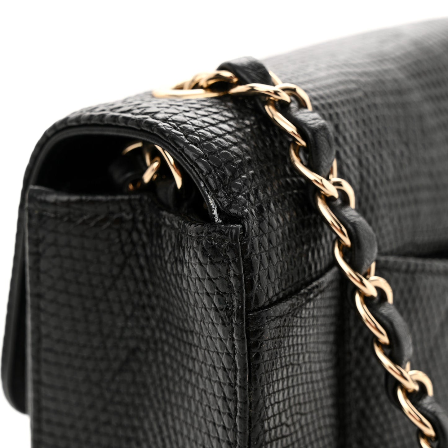 Lizard Mini Rectangular Flap Black