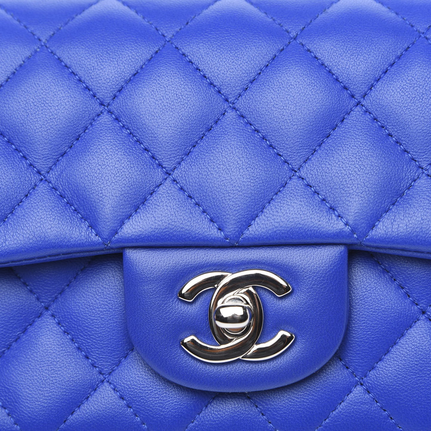 Lambskin Quilted Mini Rectangular Flap Royal Blue
